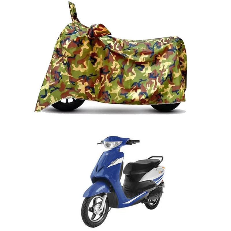 Image of Waterproof 100% PVC Coated Bike Scooty Two Wheeler Body Cover Compatible for Indus Yo Spark STD /UV-Rays /Heat Protection /Birds Dropping /Scratchproof /Dust Proof /All Varient[6X6 Jungle Print]