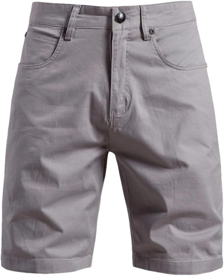 Men's Solid Color Casual Button Zipper Simple Business Shorts