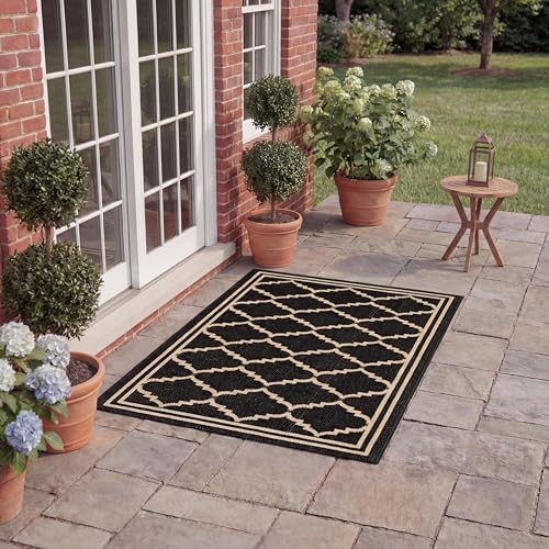 Tapete decorativo SAFAVIEH 2' x 3'7" negro y crema miniatura 1