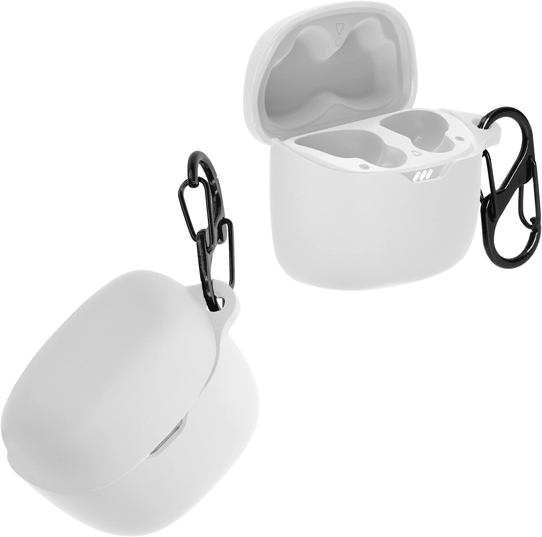 kwmobile Case Compatible with JBL Tune Flex Case - Silicone Cover Holder for Earbuds - White