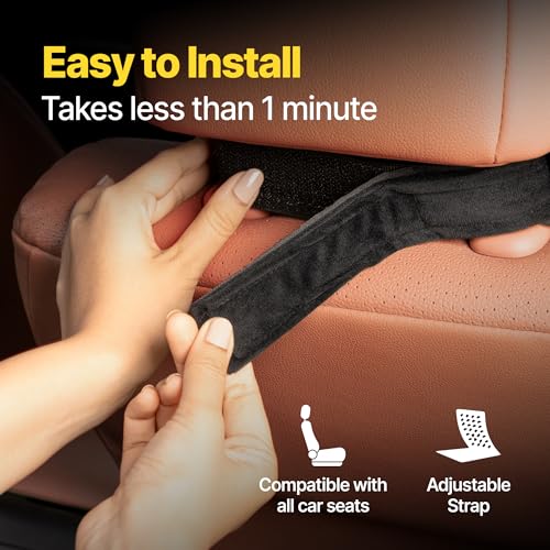 Frido Ultimate Car Neck Rest Pillow, Ultrasoft Car Pillow for Comfortable Car Rides, Superior Neck Support Cushion, Relieves Neck Pain, Hi-Per Foam Head Rest Pillow with Washable Velvet Cover, Black (Image - 4)