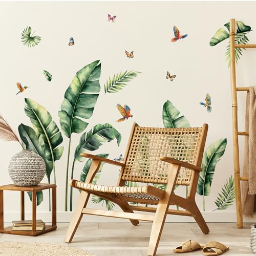 Vinilos Decorativos Tropicales Hojas de Palma y Banana miniatura 5