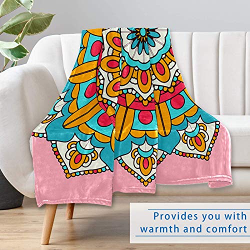 Couverture douce et chaude mandala pour lit canapé camping