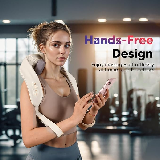 CrazyMart Neck Massager for Pain Relief Deep Tissue Shiatsu Shoulder Electric Acupressure Massager with Heat Cordless Kneading Massager for Neck, Elders, Back, Leg,Gift for Mom Dad Like Free Your Hand CrazyMart Neck Massager for Pain Relief Deep Tissue Shiatsu Shoulder Electric Acupressure Massager with Heat Cordless Kneading Massager for Neck, Elders, Back, Leg,Gift for Mom Dad Like Free Your Hand