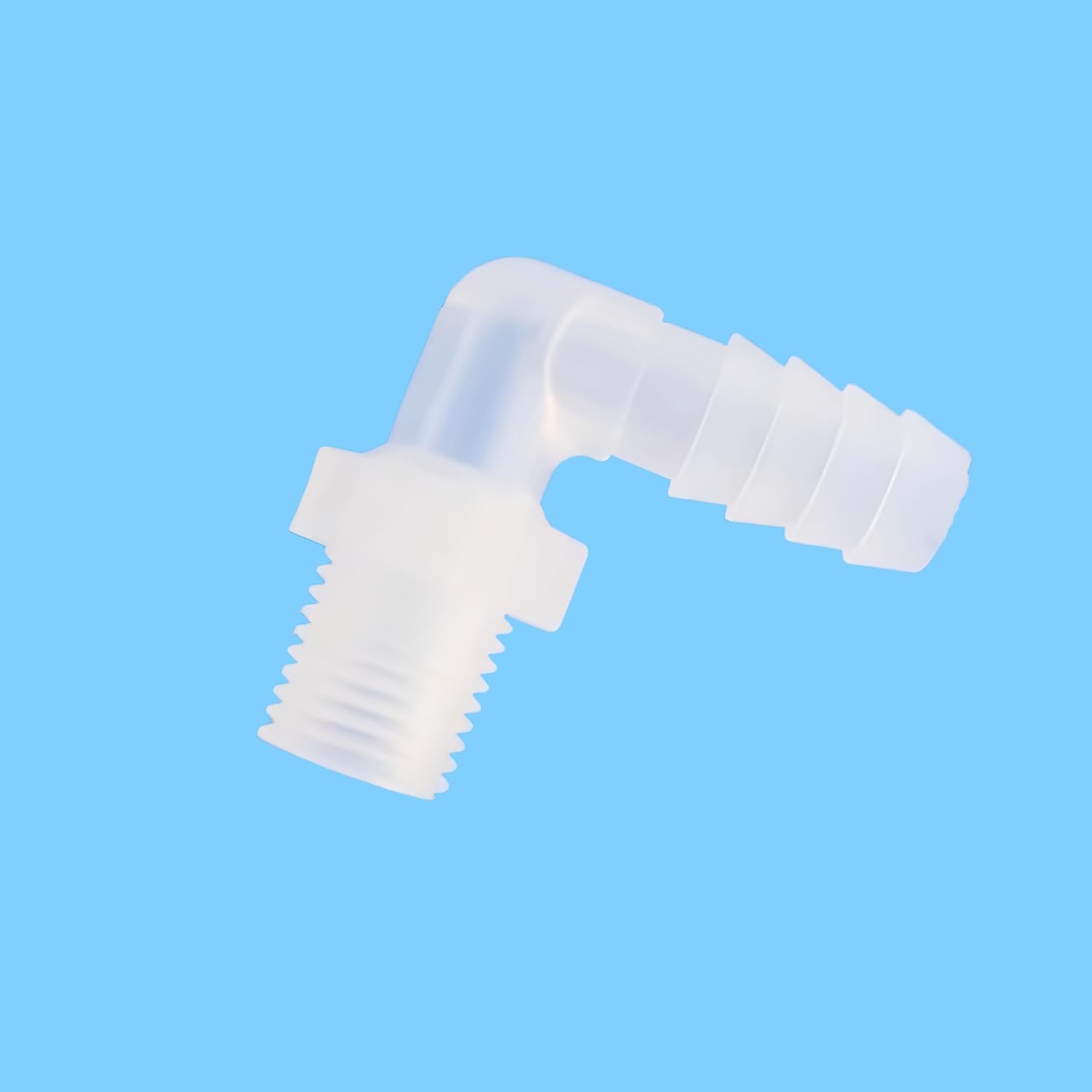 25-Pack 1/4G Male Thread Connector - Reusable plastic Hose Threaded Barb Pipe Fittings for Food and Lab(5/16inch L-Type 4-Barb)