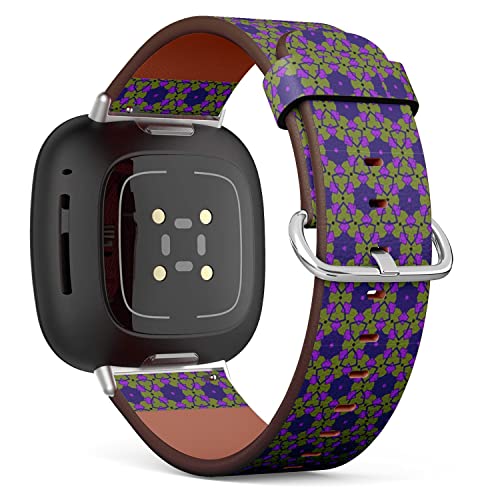 CJBROES Replacement Leather Watch Band, Compatible with Fitbit Versa 3 and Fitbit Sense of Wristband Bracelet Accessory - Kaleidoscope Colorful Mosaic Texture