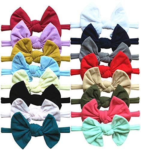 Qandsweet Baby Girl's Elastic Headbands Hair Accessories for Take Photos (16Pcs-Soft01)