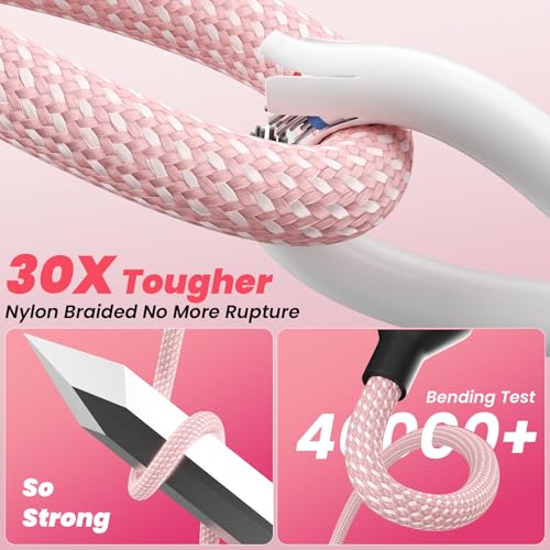 Multi Charging Cable with Dual USB-C/L Port USB Cable Charger Cord 5FT 2PCS - image 3