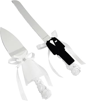 Wedding Dress Design Stainless Steel Cake Knife Server Set, Wedding Gift