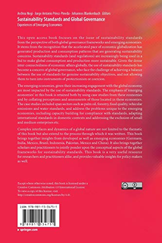 Sustainability Standards and Global Governance: Experiences of Emerging Economies