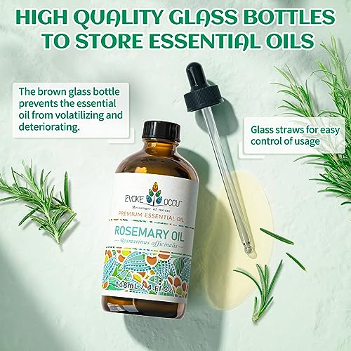 EVOKE OCCU Rosemary Essential Oil 118ml, Pure Rosemary Oil for Hair Skin Home Diffuser- 4 FL Oz - Image 8