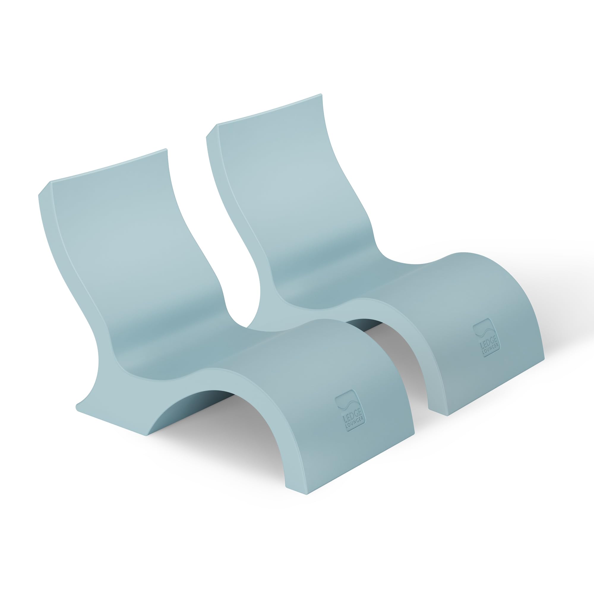Ledge Lounger - Signature Lowback Chair - for in-Pool or On-Deck Use - Water Depths 0-9” - Compatible with All Types - Resin Water Chairs - for Pool, Sundeck, Patio - Set of 2 - Frost