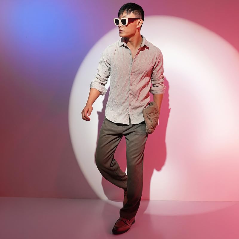Image of CAHOOT Men's Solid Utility Shirt | Casual Wear | Spread Collar | Long Sleeve | Button Closure | Shirt Crafted with Comfort Fit for Everyday Wear