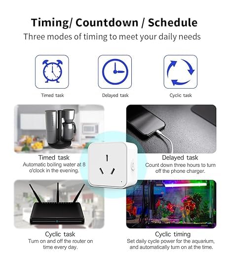 WiFi Smart Plug Outlet Compatible with Alexa Google Assistant App and Voice Control No Required Hub AU 16A — view 5