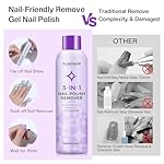 Acetone Nail Polish Remover: Professional Soak off Gel Nail Polish Remover Enriched with Natural Grape Seed Oil 8 Fl Oz for Gel Acrylic Nail Glue Dip Powder for Home Salon - Image 3