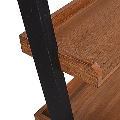 image for COZAYH Farmhouse Ladder Shelf, 5-Tier Leaning Bookcase, Rack Storage S