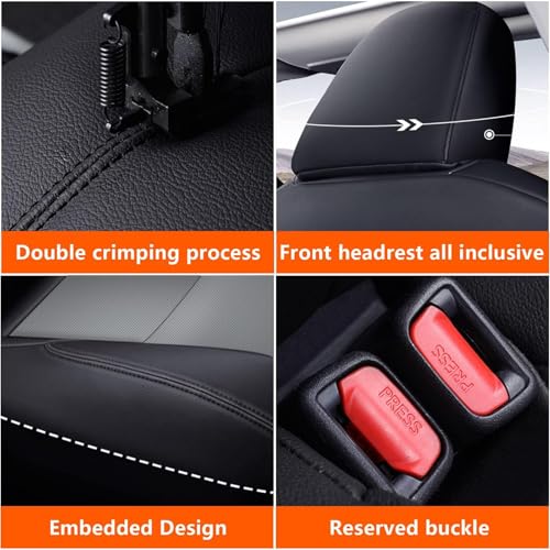 Image of AOMSAZTO Car Seat Covers for Toyota Corolla 2014 2015 2016 2017 2018 2019 L,LE,LE Eco,Plus Sedan Car Seat Cover Full Set Waterproof, Custom Fit Full Set Faux Leather (Black+Gray, 2014-2019 Corolla)