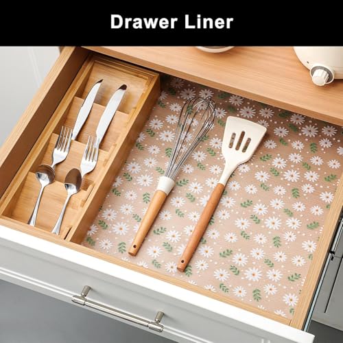 Image of Kitchen Drawer Liner, Shelf Liners for Kitchen Cupboards, Non-adhesive Cabinet Liner, Waterproof & Non-slip Cupboard Liner, 30x300CM EVA Fridge Shelf Liner Mats for Shelves, Shoe Racks
