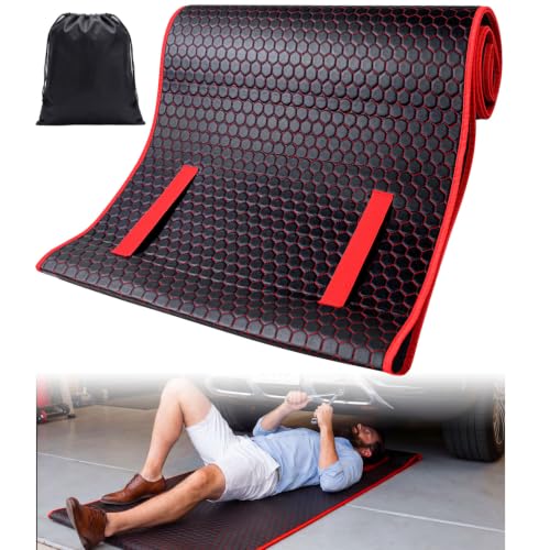 Image of Rolling Mechanic Creeper Mat for Low Profile Cars with Storage Bag | Padded Automotive Under Car Repair Pad, Portable For Garage Ground, Gravel, Roadside, Camping, Kneeling, Pet, RV, SUV, Truck