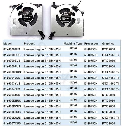 Ventilateur Legion 5 15IMH05 refroidissement silencieux CPU GPU - 3