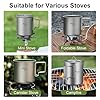 LSOSVSEU Titanium Pot with Lid, 750ML (25.4oz), Silver, Uncoated, Lightweight & Portable, Foldable Handles, Camping Cooking Pot, Includes Pot, Lid, Carry Bag #5