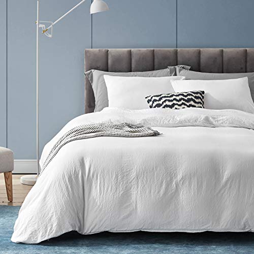 Hansleep Juego de Funda Nórdica Cama 105, Funda Edredón 200x200 cm Blanca Hipoalérgico - Ropa de Cama con 2 Fundas de Almohada 40x70 cm & Microfibra Parecida al Algodón Lavado a La Piedra Suave