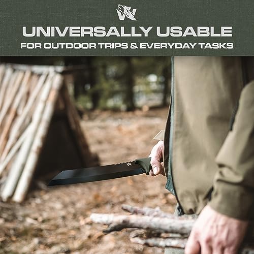 Image of ODENWOLF W Machete - Survival Machete Full Tang with Sheath - Strong D2 Steel Knife Machete for Cutting Trees, for Yard Work, and for Bushcrafting and Big Tactical Knife with TPE-Handle