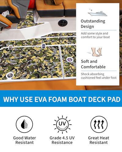 image for OCEANBROAD Self-Adhesive 48''x16'' Camouflage Boat Flooring Non-Slip T