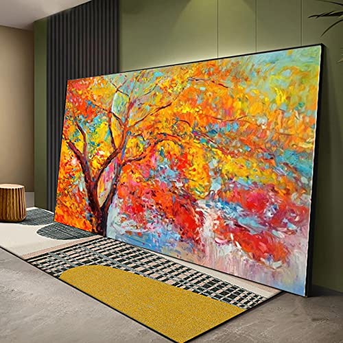 Arbre abstrait toile peinture grand format pour decoration salon moderne chic