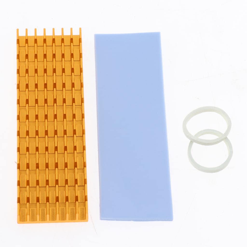 Lina Trading Aluminum M.2 2280 SSD Cooling Kit Heatsink Cooler with Thermal Pad - Golden