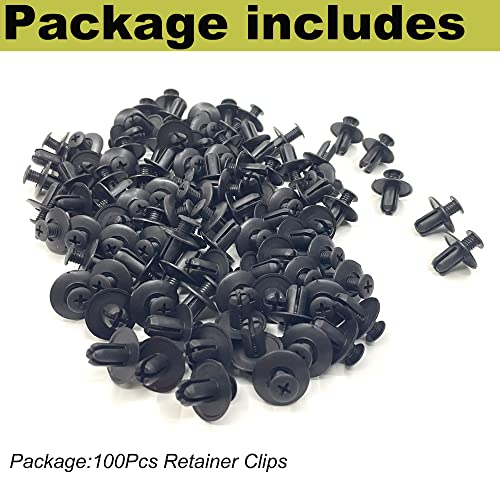 Image of Nylon Push Retainer Clips for 8mm Hole, 100pcs Rivet Push Type Clips | Clips Fits for Ford Mazda Hyundai Kia fender liner, door trim, bumper shield. Replace MB-455-56143 & 86590-28000 - 100pcs