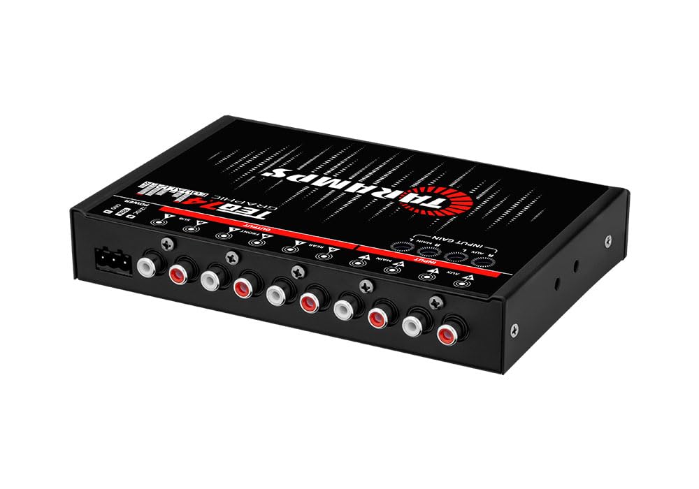 TARAMPS TEQ 7.4 Pro - Sistemas de audio para coche, ecualizador gráfico de 7 bandas, ecualizador de iluminación azul, capacidad avanzada, ajuste de canal de entrada, control de volumen principal