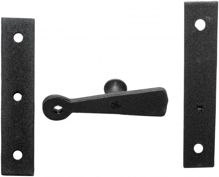 Renovators Supply Manufacturing Door Latch 2.5 in. Black Wrought Iron Cabinet Door Latch with Mounting Hardware