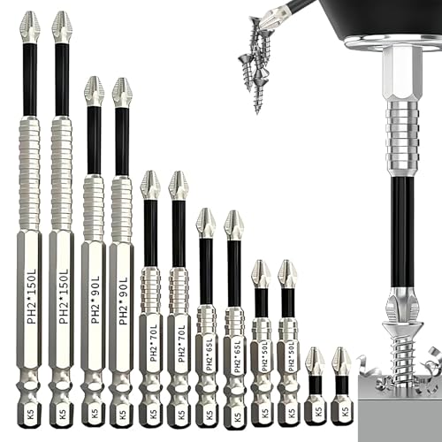 High Magnetic Screwdriver Drill Bit Set K5 Anti Slip Impact Bits 12pcs