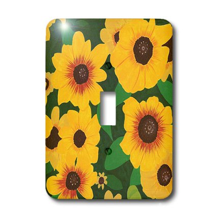 Interrupteur à baïonnette tournesols 3dRose pour cacher les plaques ternes