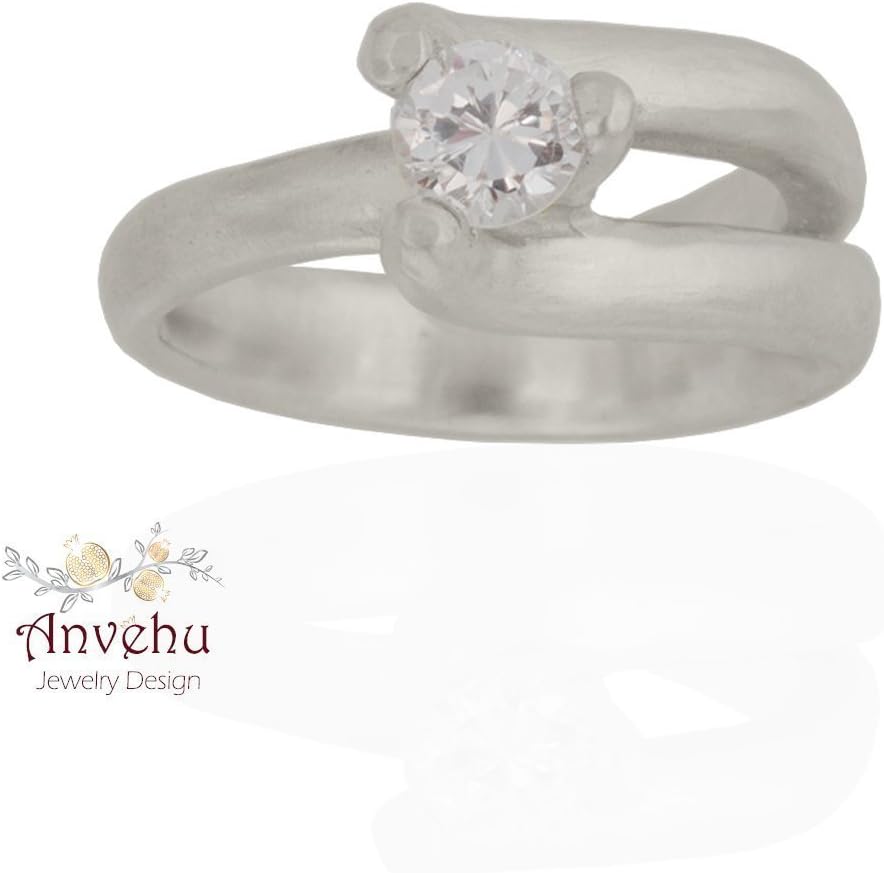 14k engagement ring white gold Diamond Engagement Ring Unique Engagement Ring 18k diamond wedding ring Handmade Anvehu