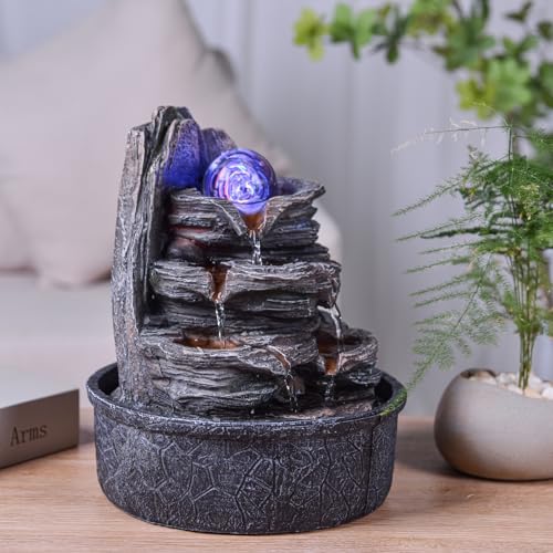 Zimmerbrunnen Klein MNJR Zimmerbrunnen Mit LED Bele Produktbild-Vorschau 6
