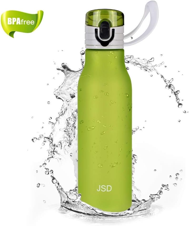 JSD Sports Water Bottle, Simple Best Water Bottle, One Click Open, Flip Top Leak Proof Lid, Travel Portable Bottle Perfect for Outdoor Hiking Camping Travel (20 oz)