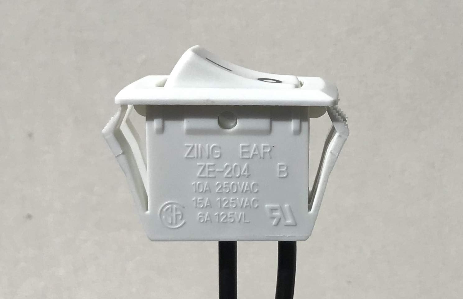 On Off Rocker Switch for Under Cabinet Fixture ZE-204 - White