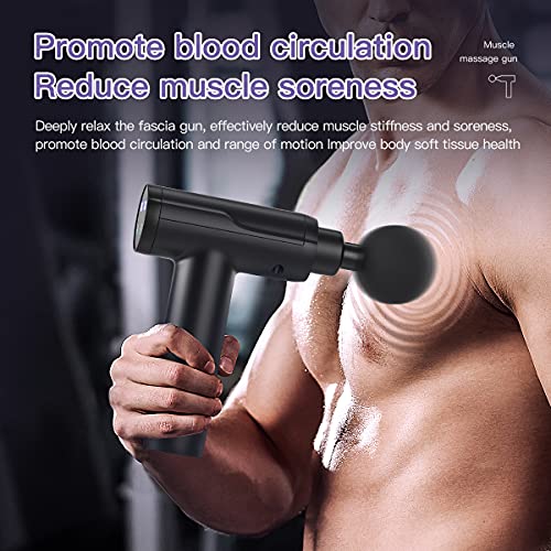 Rexin Scisfuture Massage Gun - Deep Tissue Percussion Massage with 6 Heads, 20 Speeds for Athletes, Relieves Sore Muscles