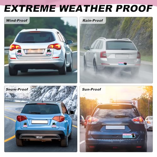 Image of Student Driver Sticker Magnet for Car - Cosmisun 4 Pcs Black Cat New Driver Car Magnets Cartoon Animal Reflective Magnetic Bumper Stickers Decal Keep Distance Safety Sign for Teens New Driver Learner