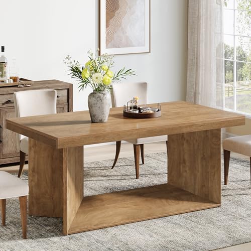 Tribesigns 63-Inch Dining Table for 4-6, Farmhouse Kitchen Table with