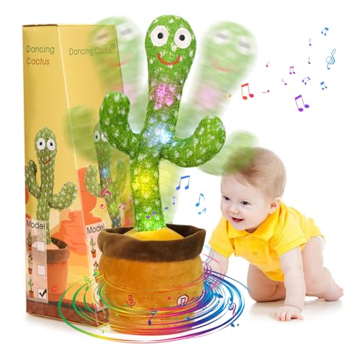 Image of Emoin Dancing Cactus Baby Toy, Dancing Talking Cactus Toy for Baby Toddler Singing Talking Mimicking Recording Repeating What You Say Baby Toys