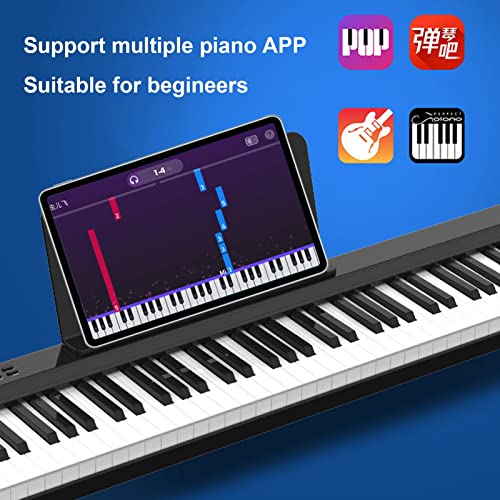 Piano numérique Clavier électrique Piano 88 touches Piano électrique semi-lesté Clavier pliable Musique avec Bluetooth MIDI Pédale de maintien, pupitre, sac de transport for débutants - Les Beatles, Paul McCartney, John Lennon, RIngo Starr, George Harrison Piano numérique Clavier électrique Piano 88 touches Piano électrique semi-lesté Clavier pliable Musique avec Bluetooth MIDI Pédale de maintien, pupitre, sac de transport for débutants – Image 5