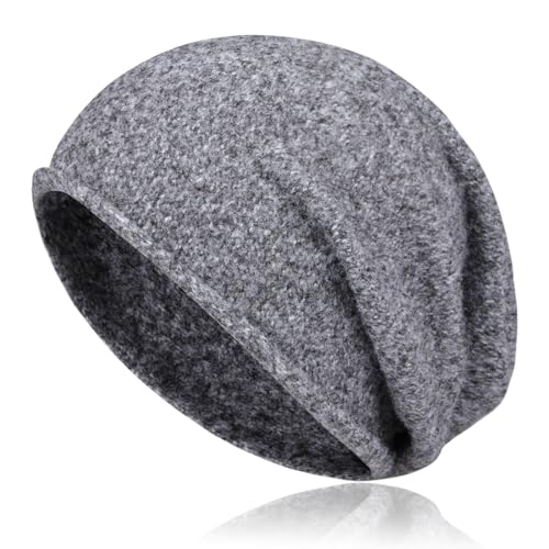 BCHRTOIP Ladies Cashmere Slouchy Knit Beanie Hat for Women Soft Warm Winter Hat Knitted Slouchy Skull Beanies Grey