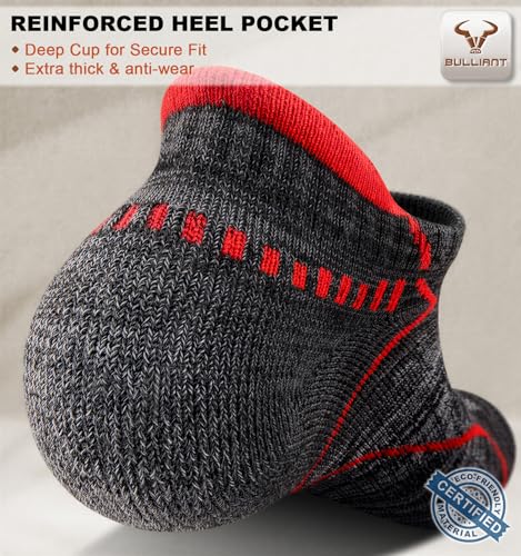 Image of BULLIANT Men Running Ankle Socks 6Pack-Cushioned Support-Low Cut No Show