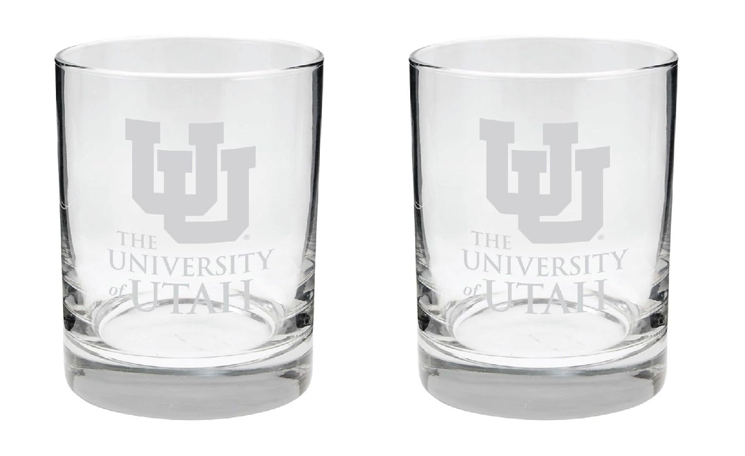 Utah Utes 2-Sided Satin Finish Rock Glass Set of 2 14oz