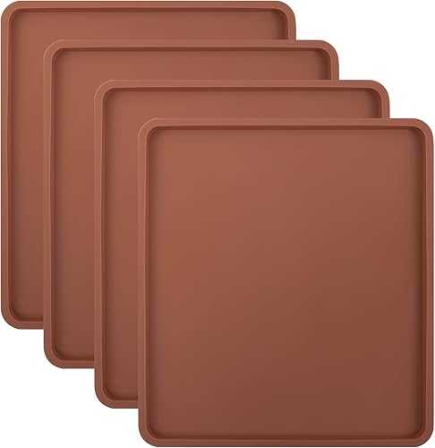 4 alfombrillas deshidratadoras de silicona con borde, hojas de silicona compatibles con Cosori CP267-FD, forro de bandeja de silicona antiadherente,