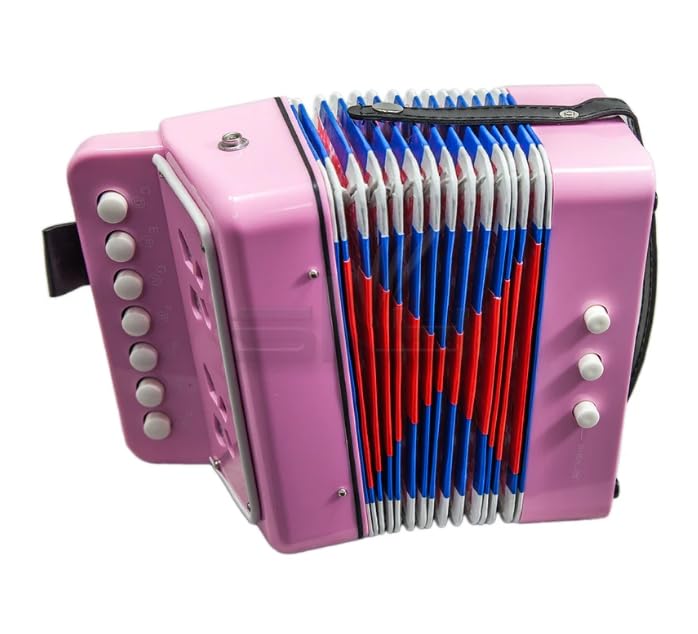 SKY Accordion Light Pink 7 Button plus 2 Bass Music Instrument Easy to Play *GREAT GIFT*