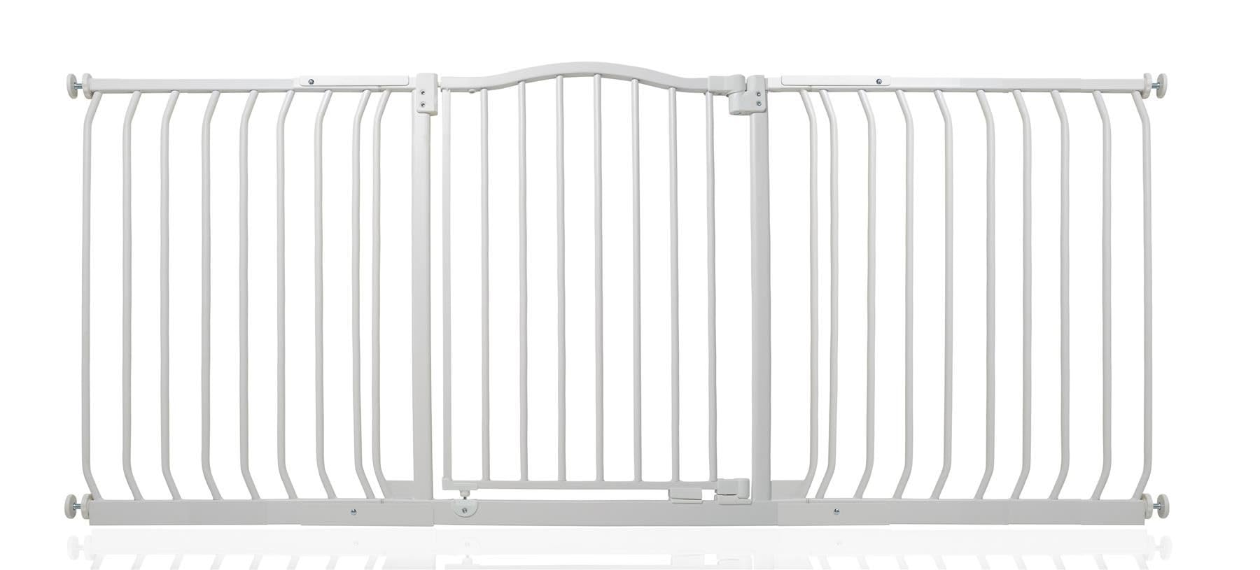 Safetots Matt White Curved Top Safety Gate, 170Cm - 179Cm, Pressure Fit Stair Gate, Baby Gate For Doors Hallways And Spaces, Safety Barrier, Easy Installation